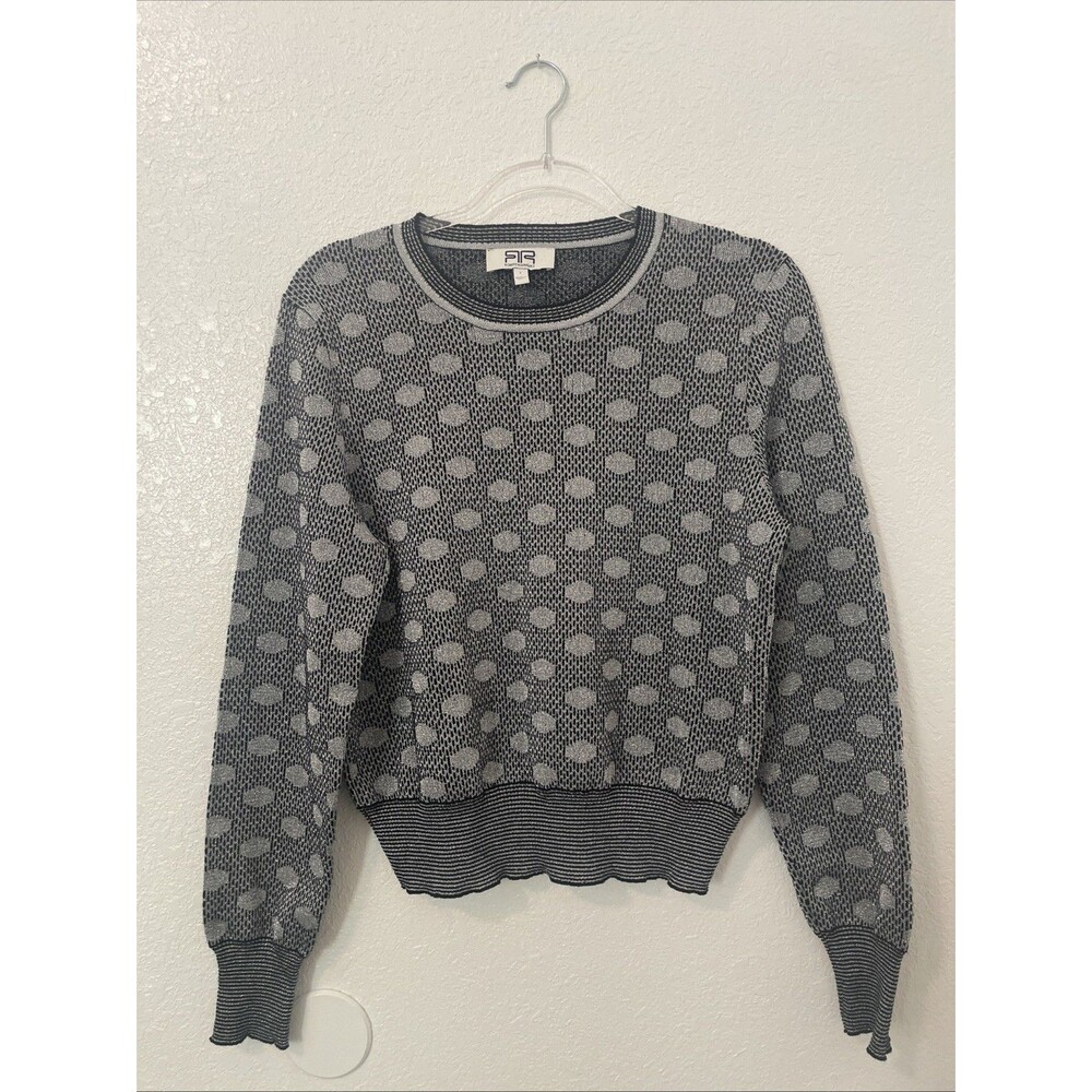 Robert Rodriguez L Women’s Top Long  Sleeve Knit Pullover Sweater Gray Metallic